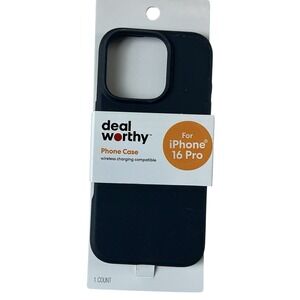Deal Worthy Phone Case for iPhone 16 Pro Black‎ Wireless Charging Compatible